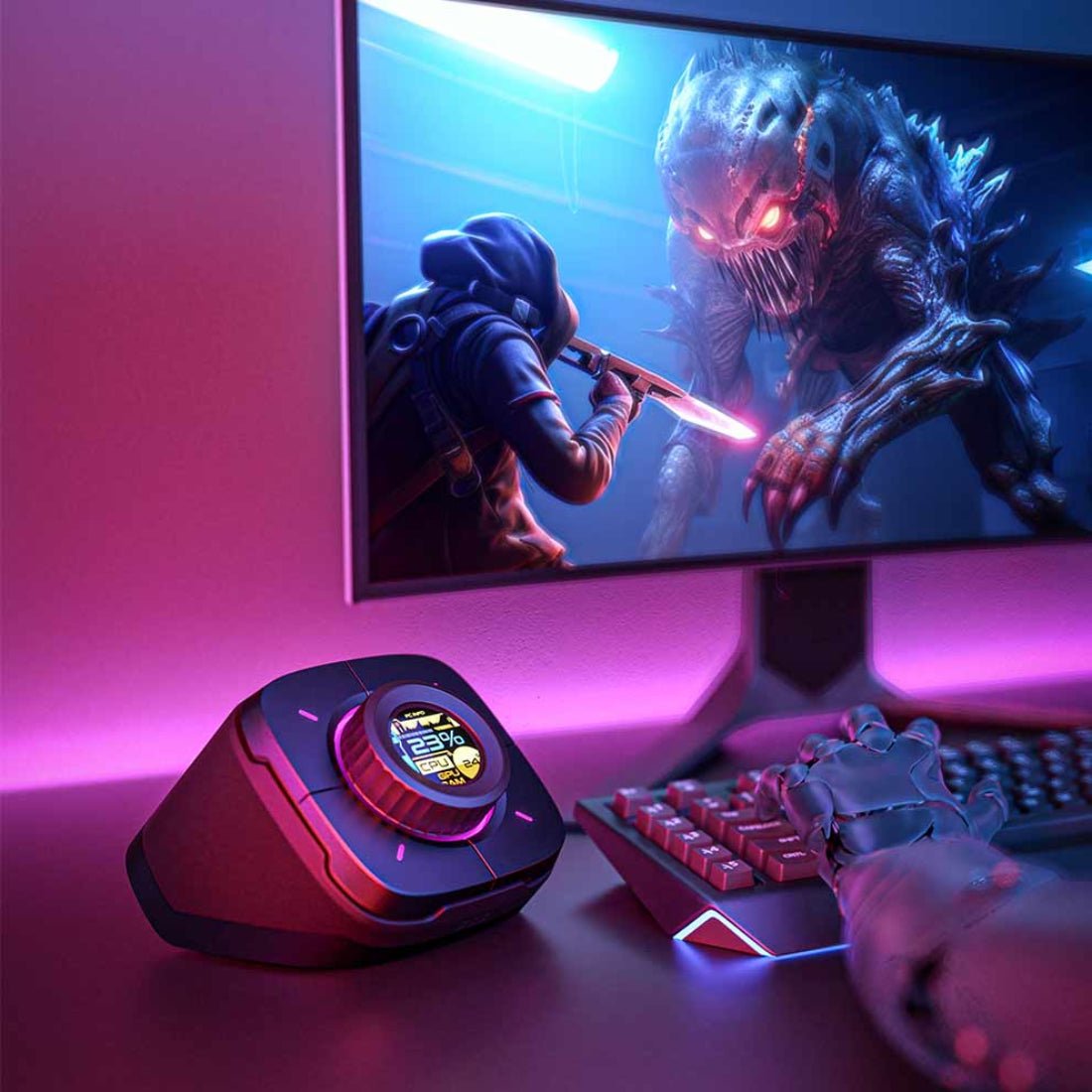 Colo Play Cyberpunk Desktop Keypad Controller - أdaة tحكm Colo Play Cyberpunk Desktop Keypad Controller - أdaة tحكm