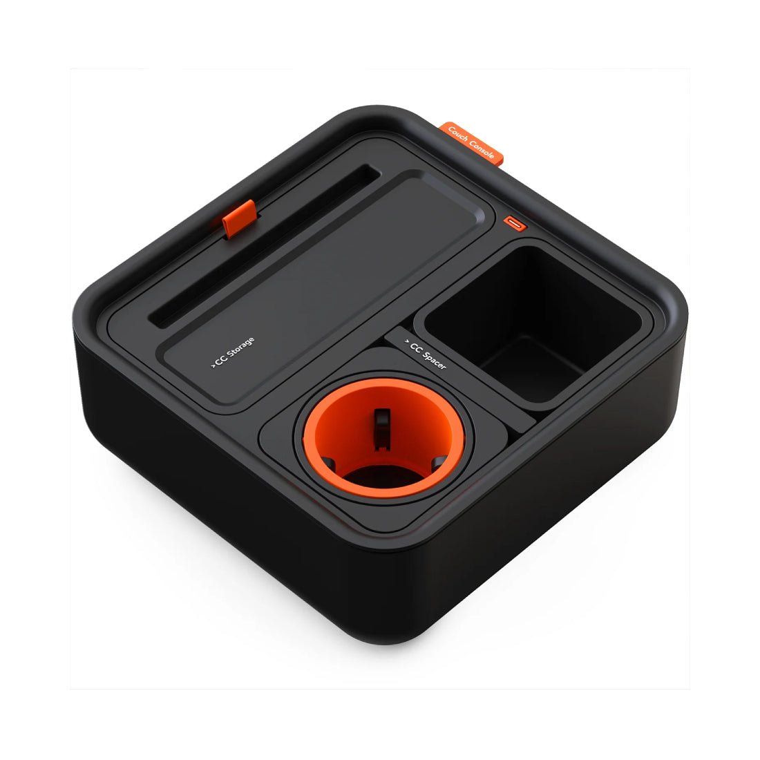 حامل كأس Couchconsole مع صينية حامل - برتقالية داكنة - صyniة حامل كأس Couchconsole مع صينية حامل - برتقالية داكنة - صyniة