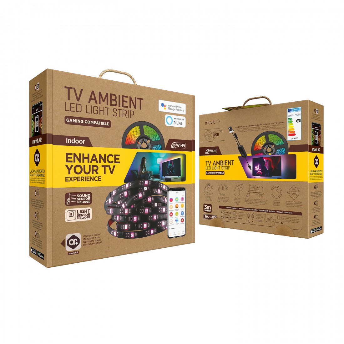 Muvit iO USB WiFi TV RGB LED Strip - 3m - إضاءة - Store 974 | ستور ٩٧٤