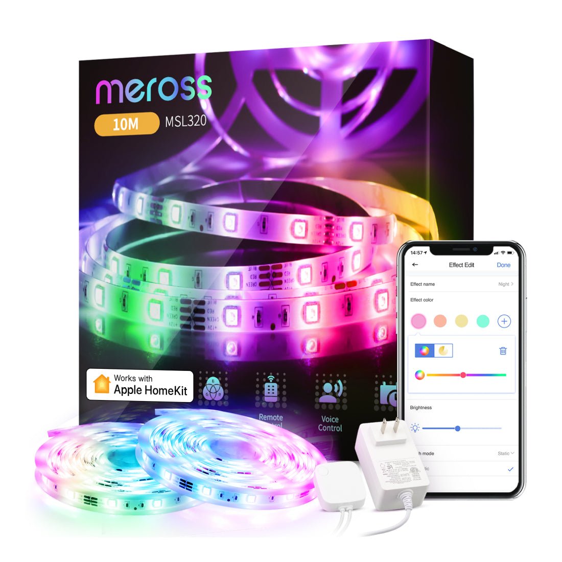 Meross Smart RGB Wi-Fi LED Light Strip - 10m - إضاءة - Store 974 | ستور ٩٧٤