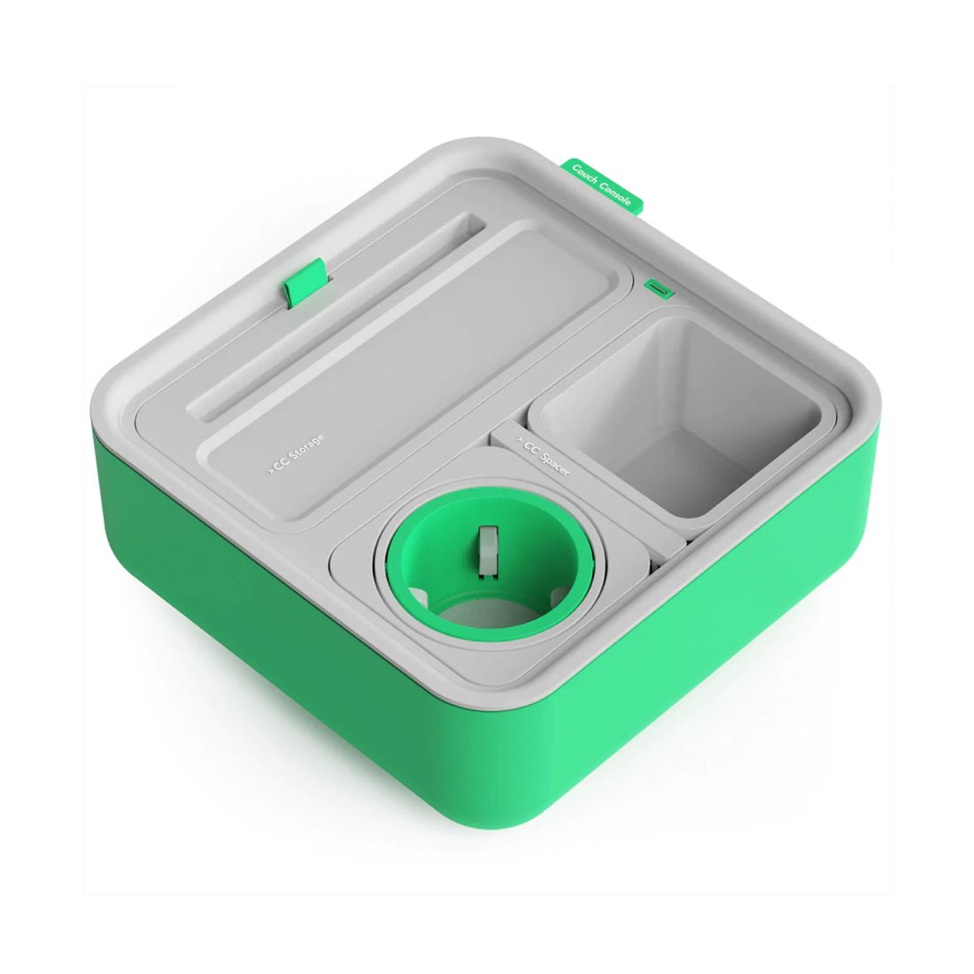 حامل كأس Couchconsole مع صينية حامل الهاتف - أخضر فاتح - صyniة حامل كأس Couchconsole مع صينية حامل الهاتف - أخضر فاتح - صyniة