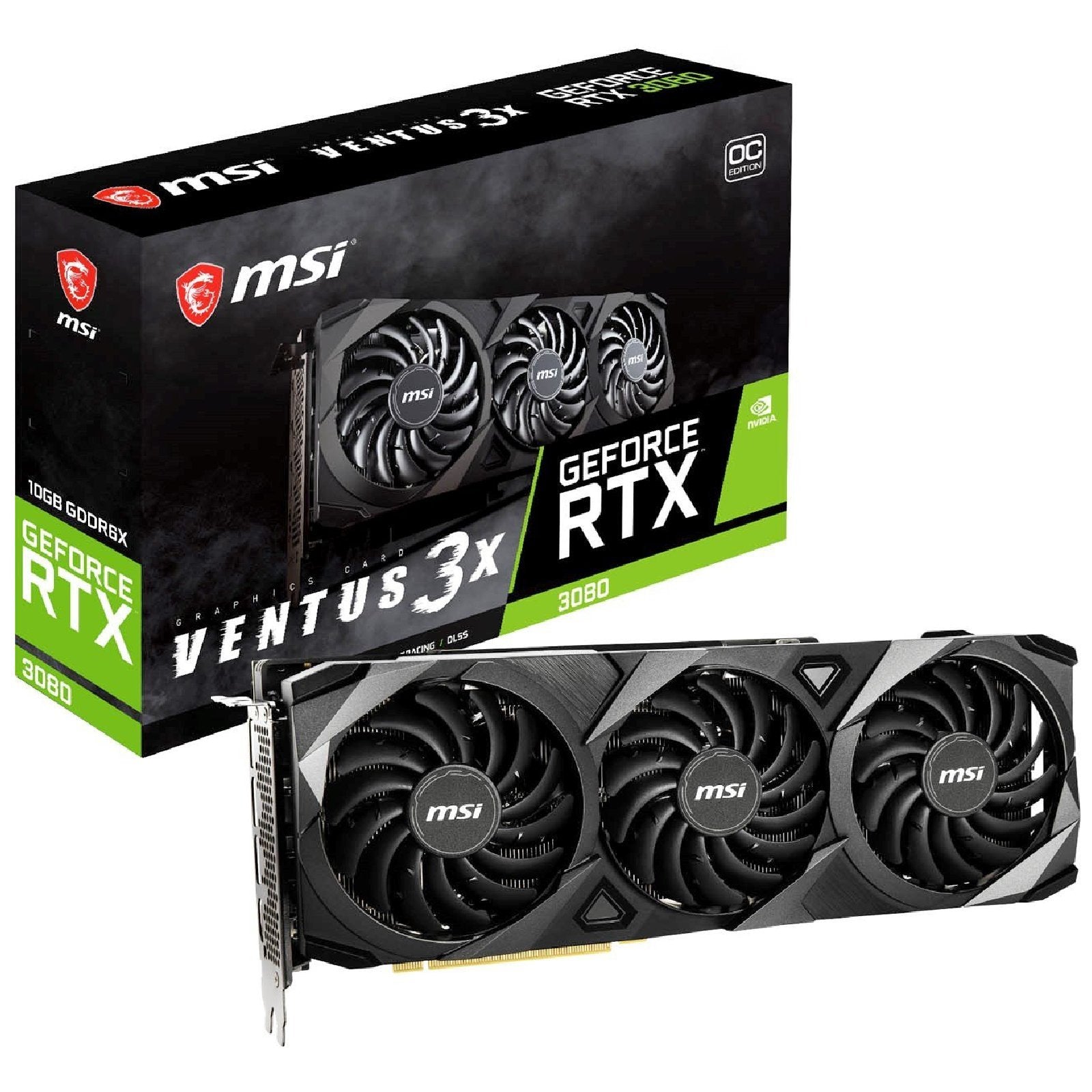 MSI GeForce RTX 3080 Ventus 3X LHR 10GB GDDR6X OC GPU - Store 974 | ستور ٩٧٤