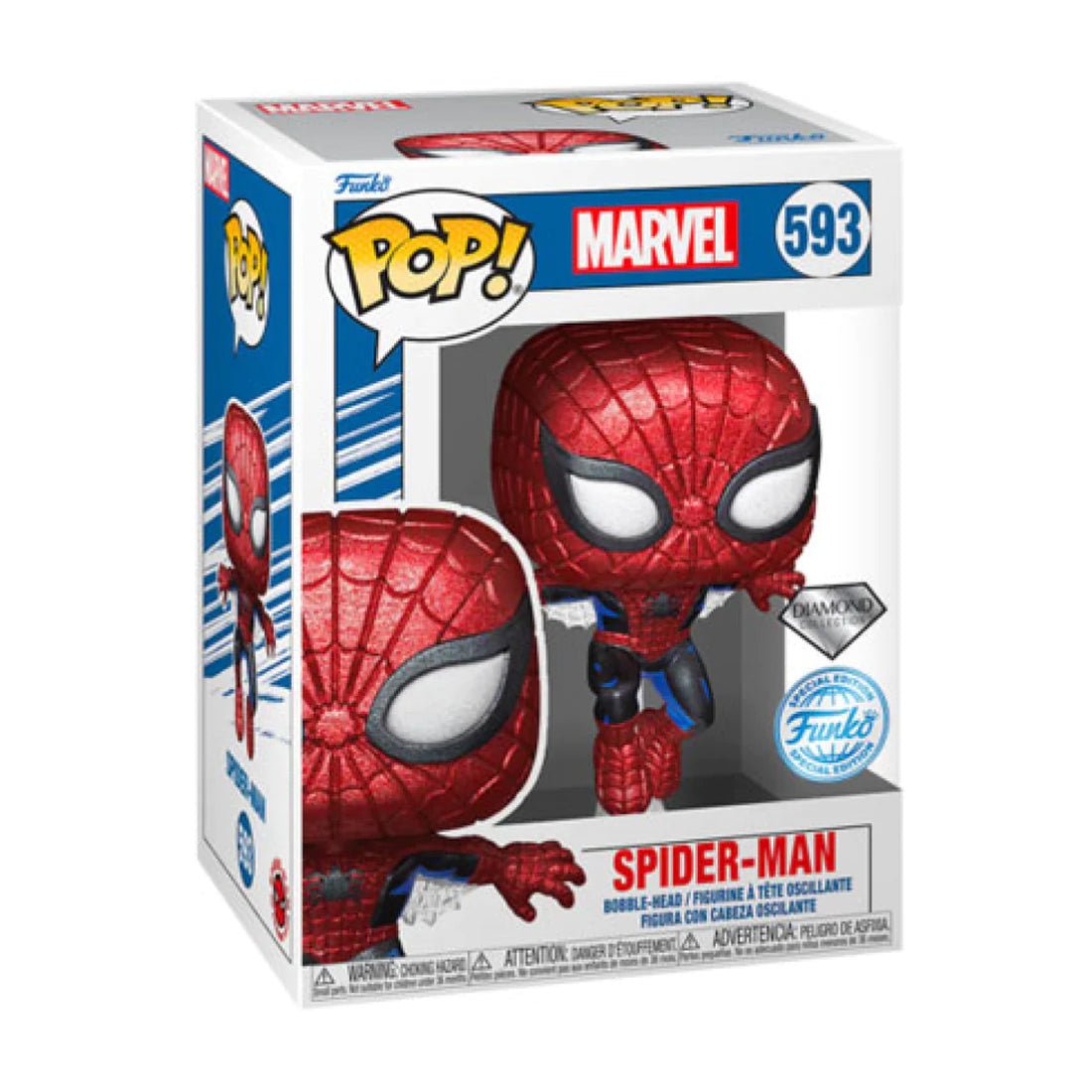 Funko Pop! Marvel: 80th - First Appearance Spider-Man (DGLT)(Exc) #593 - دمية - Store 974 | ستور ٩٧٤