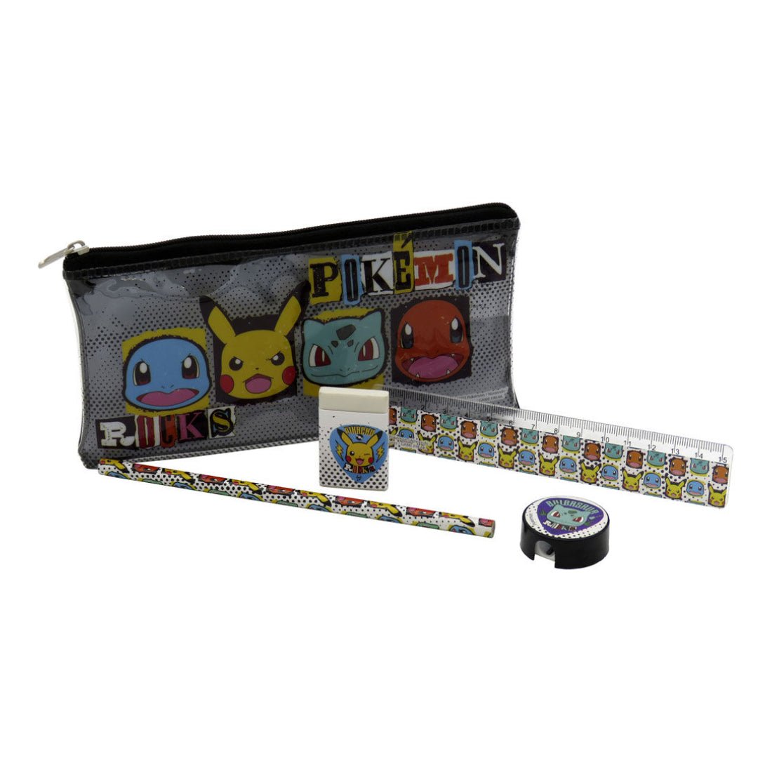 Pokémon Plastic Pencil Case With Stationeries - أدوات مدرسية - Store 974 | ستور ٩٧٤