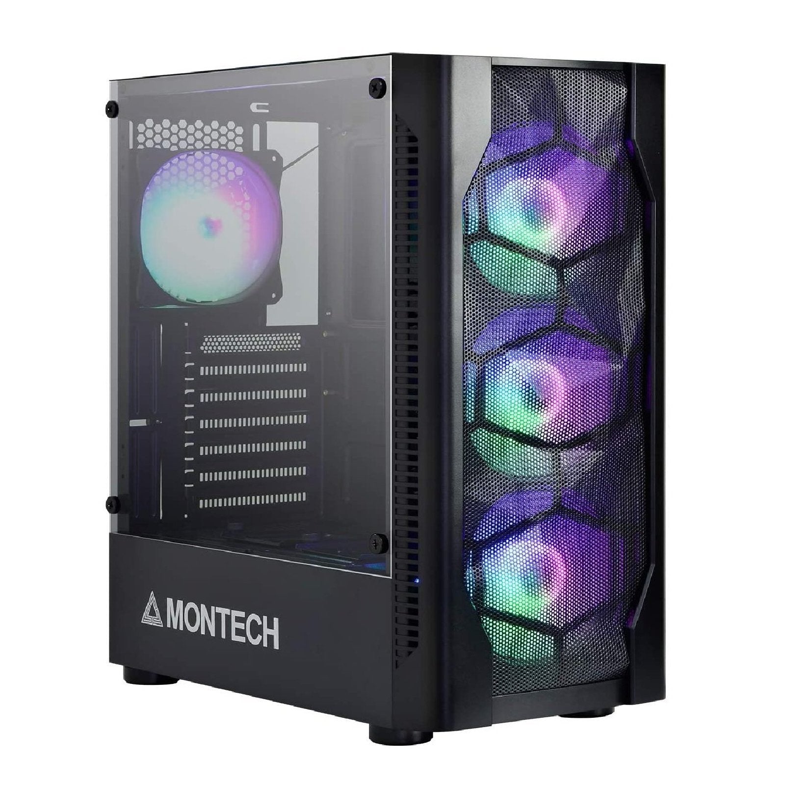 Montech X1 Compact ATX Mid Tower Mesh Case w/ 120MM RGB Fan- Black - Store 974 | ستور ٩٧٤