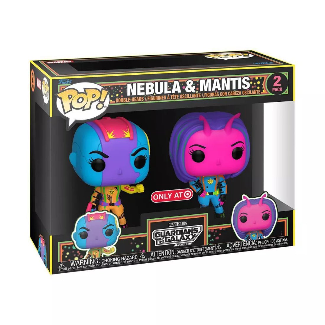 Funko Pop! Marvel: Guardians of the Galaxy 3 - Nebula & Mantis (BLKLT)(Exc) #2pk - دمية - Store 974 | ستور ٩٧٤