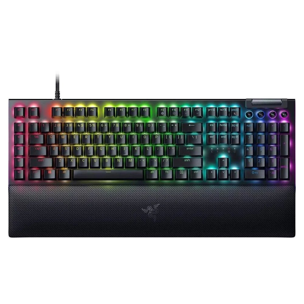 Razer BlackWidow V4 Full Size RGB Wired Mechanical Gaming Keyboard (US Layout) - Green Switch - لوحة مفاتيح - Store 974 | ستور ٩٧٤