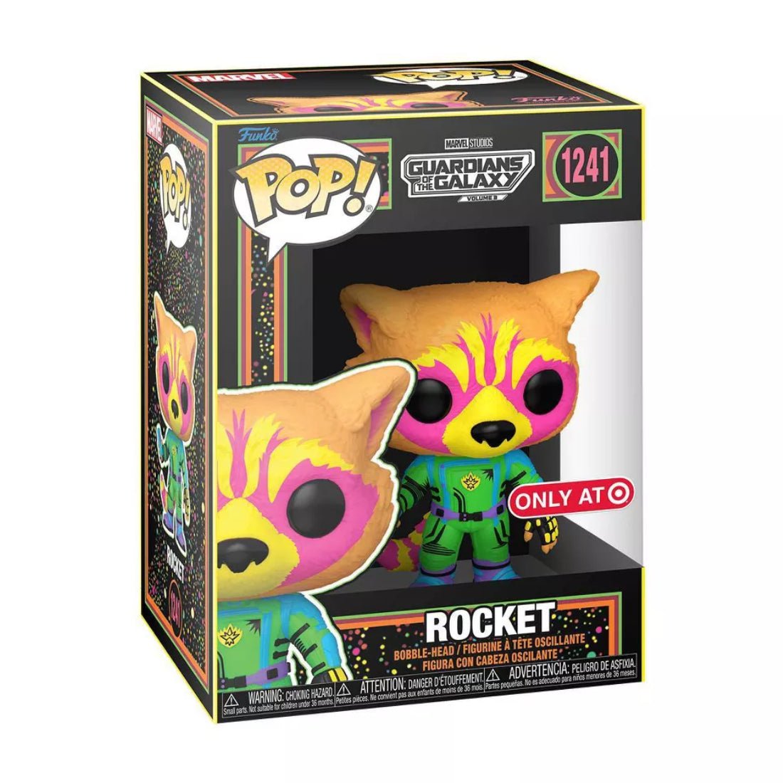 Funko Pop! Marvel: Guardians of the Galaxy 3 - Rocket (BLKLT)(Exc) #1241 - دمية - Store 974 | ستور ٩٧٤