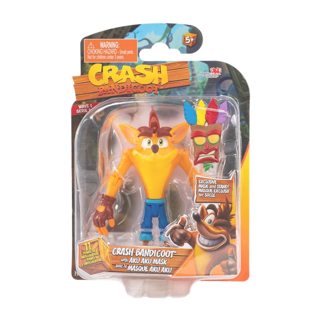 Crash Bandicoot Action Figure - Crash Bandicoot With Aku Aku Mask - لعبة - Store 974 | ستور ٩٧٤