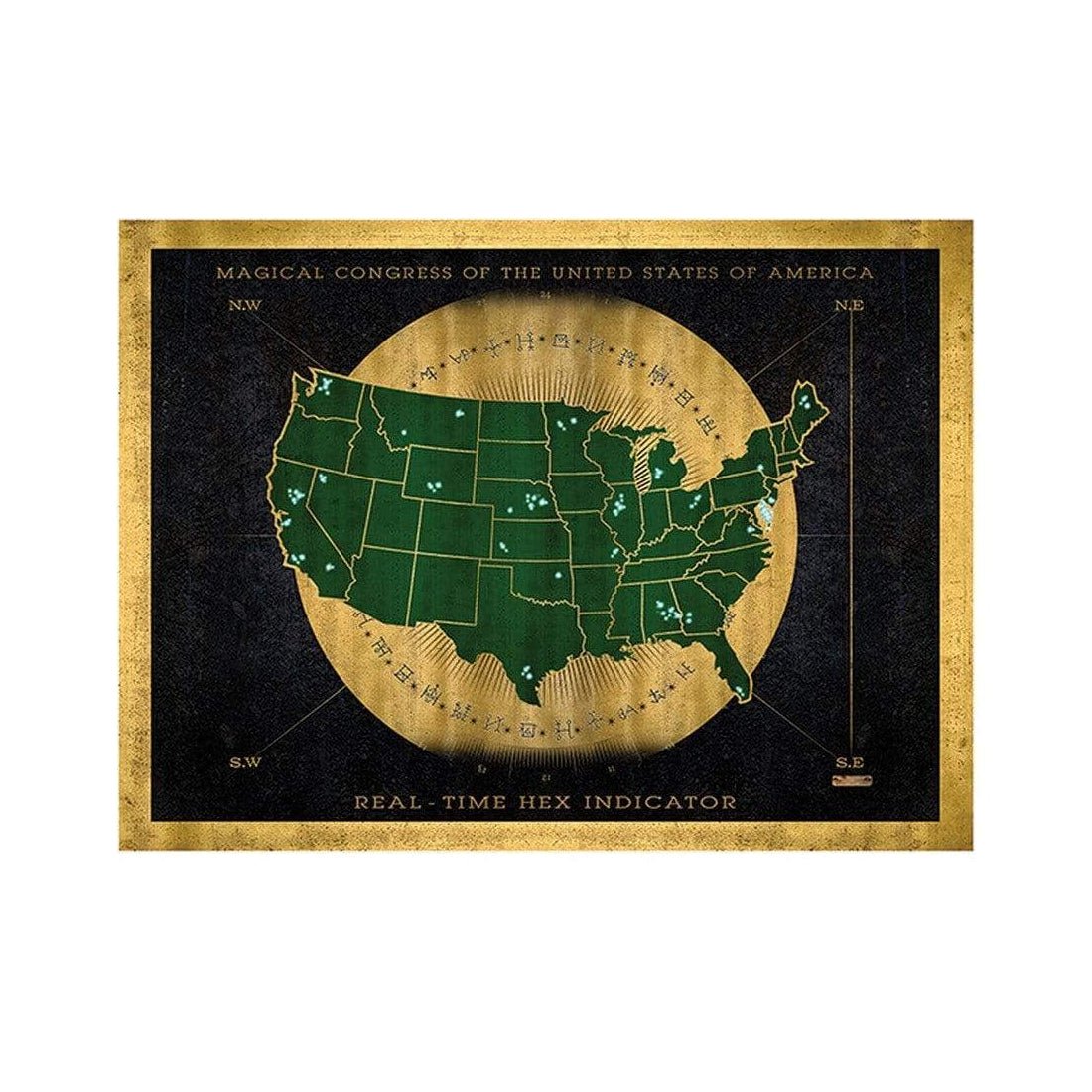 Fantastic Beasts - Hex Indicator Map Art Print - أكسسوار Fantastic Beasts - Hex Indicator Map Art Print - أكسسوار