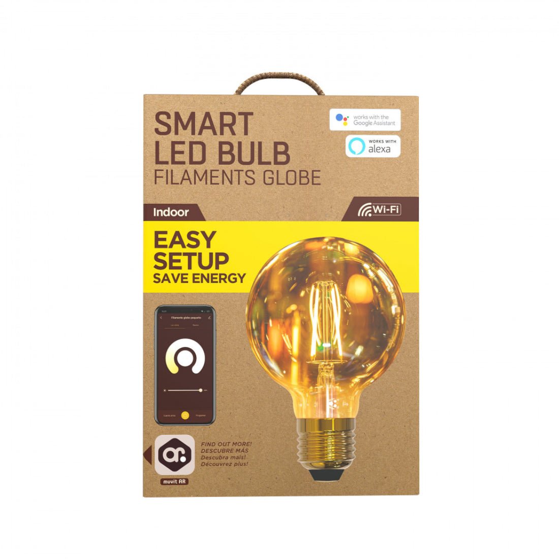 Muvit iO Smart E27/ 5W/470lm Globe Bulb - Amber - إضاءة - Store 974 | ستور ٩٧٤
