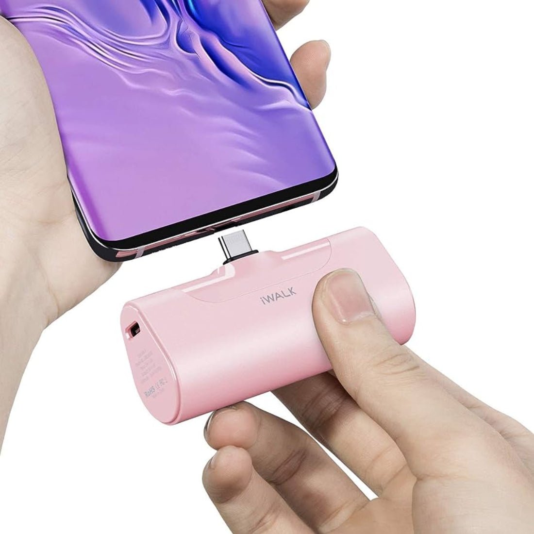 iWalk 4500mAh Portable Charger USB C Battery Pack - Pink - مزود طاقة - Store 974 | ستور ٩٧٤