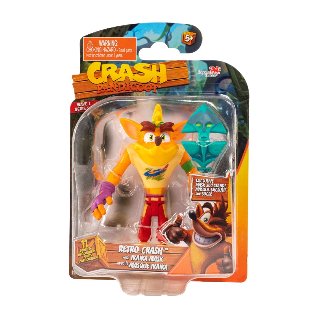 Crash Bandicoot Action Figure - Retro Crash With Ika Ika Mask - لعبة - Store 974 | ستور ٩٧٤
