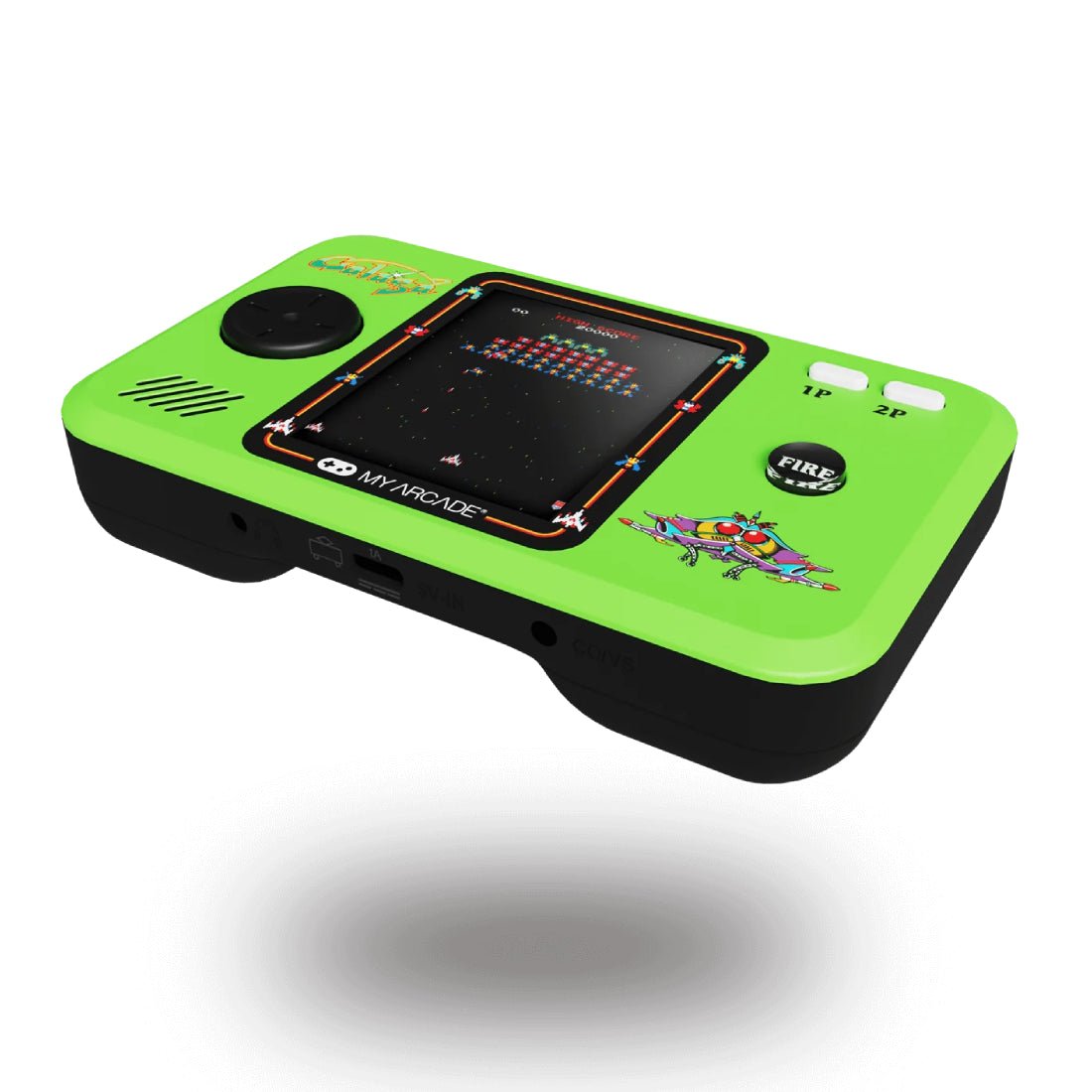 My Arcade Galaga Pocket Player Pro Console - Green & Black - جهاز ألعاب - Store 974 | ستور ٩٧٤
