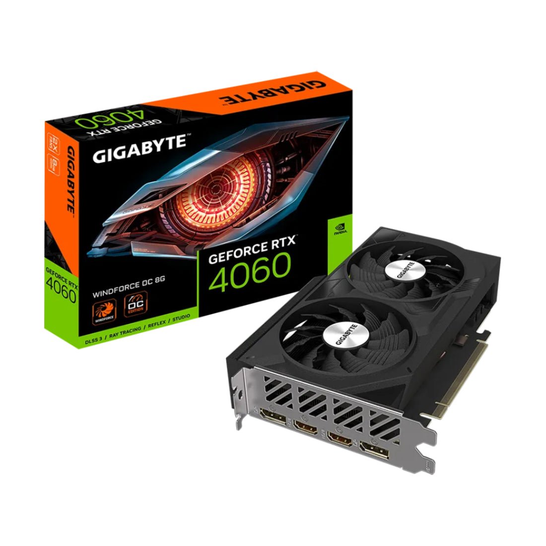 Gigabyte GeForce RTX 4060 WINDFORCE OC 8GB GDDR6 Graphics Card - كارت الشاشة