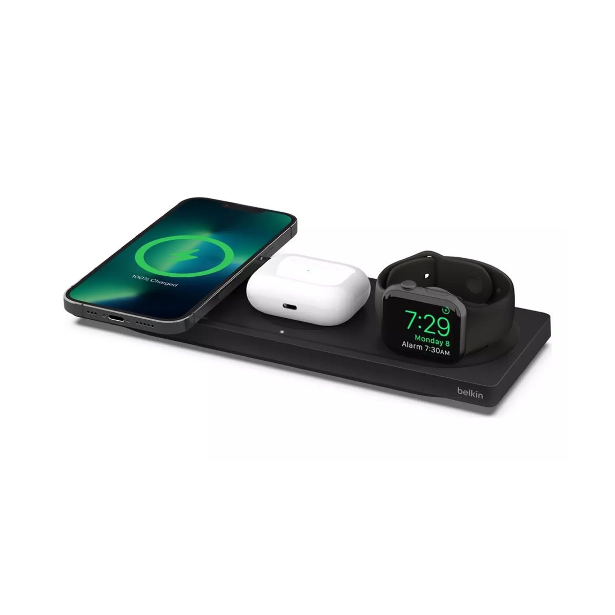 Belkin Boost Charge Pro 3-In-1 Magsafe Wireless Charger - Black - شاحن - Store 974 | ستور ٩٧٤