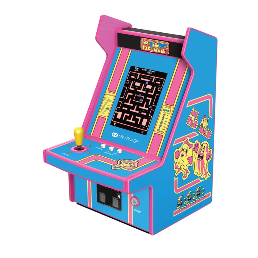 My Arcade Ms.Pac -Man Micro Player Pro Arcade - Blue & Pink - جhaز My Arcade Ms.Pac -Man Micro Player Pro Arcade - Blue & Pink - جhaز