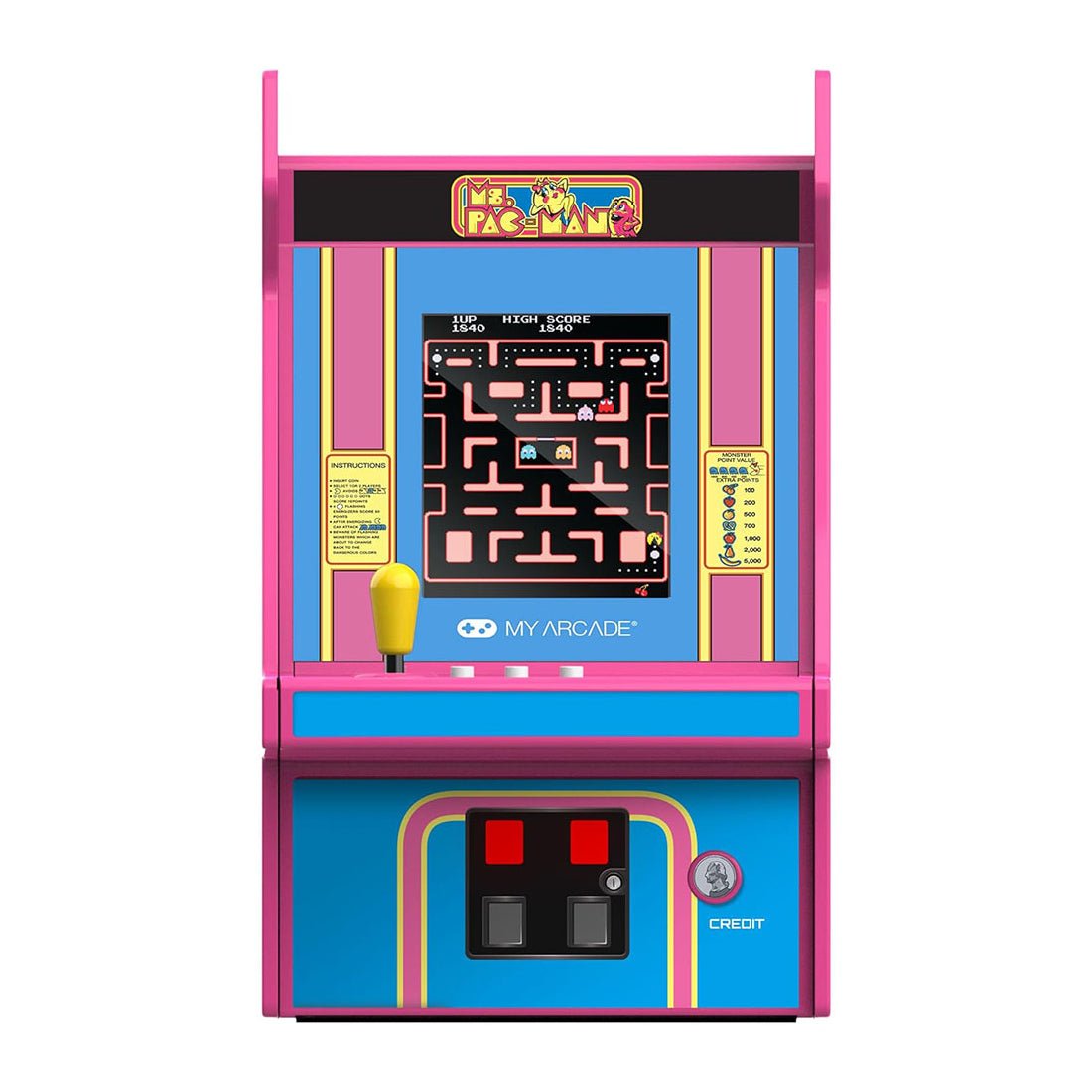 My Arcade Ms.Pac -Man Micro Player Pro Arcade - Blue & Pink - جhaز My Arcade Ms.Pac -Man Micro Player Pro Arcade - Blue & Pink - جhaز