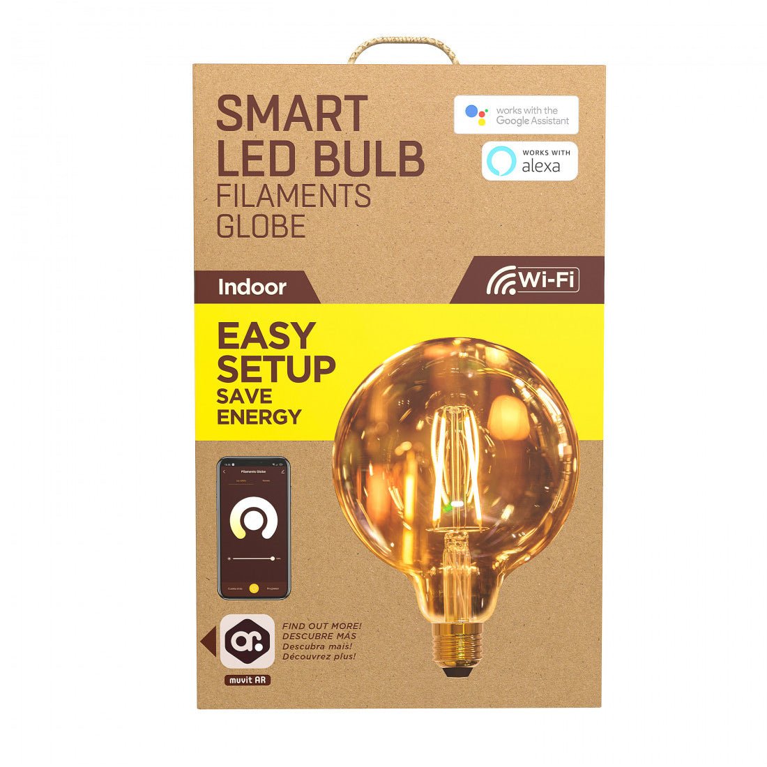 Muvit iO Smart E27/5W/470lm Large Globe Bulb - Amber - إضاءة - Store 974 | ستور ٩٧٤