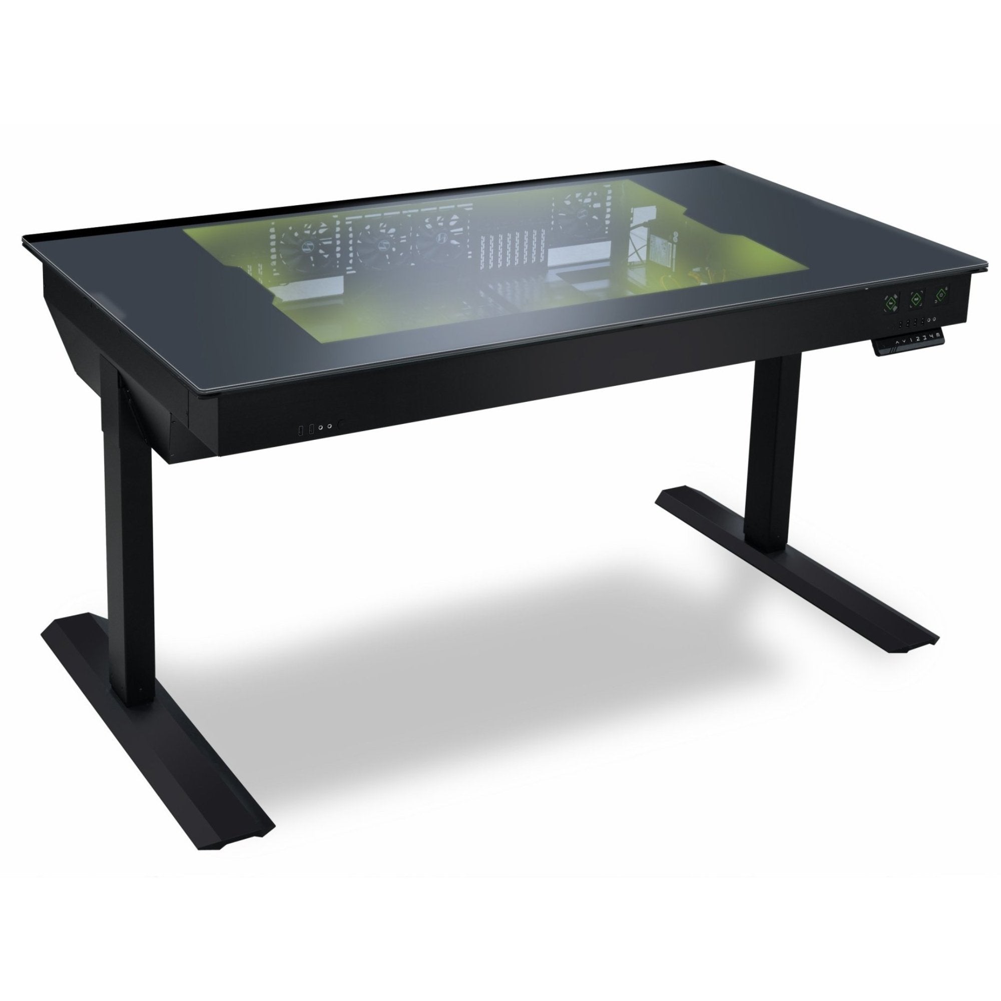 Lian Li DK-05F Dual eATX Tempered Glass RGB Desk - Black - Store 974 | ستور ٩٧٤