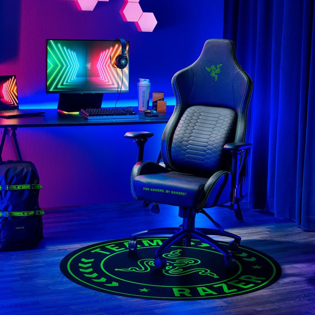 Razer Team Razer Floor Rug - Black & Green - حصير Razer Team Razer Floor Rug - Black & Green - حصير