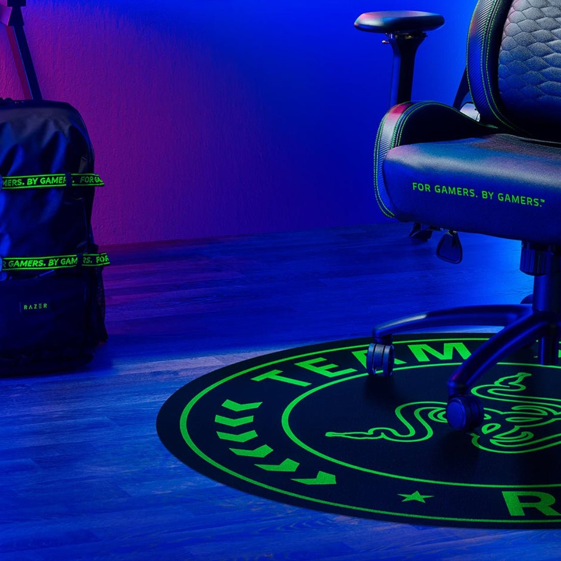 Razer Team Razer Floor Mat - Black & Green - حصير - Store 974 | ستور ٩٧٤