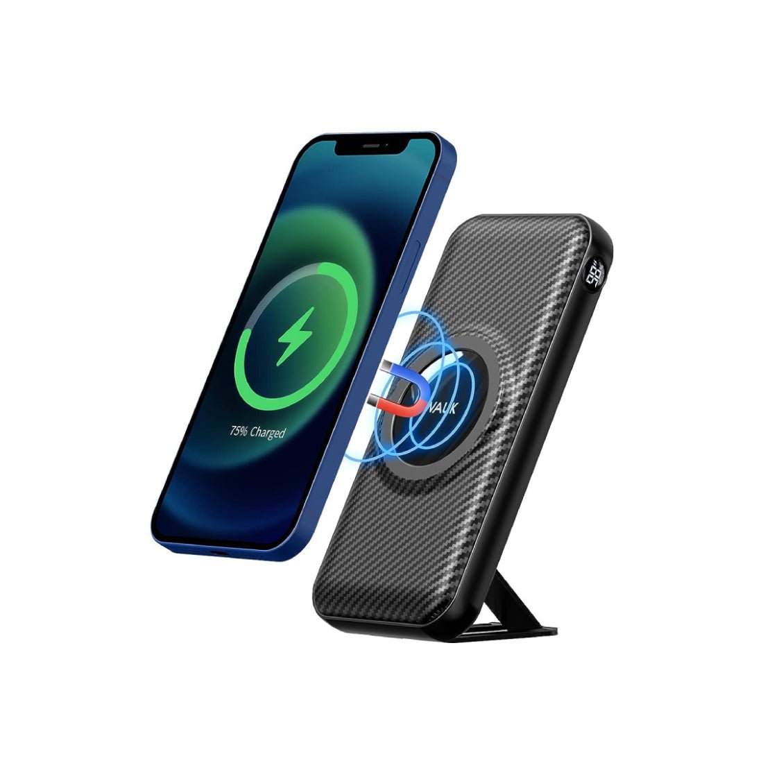 iWalk Magnetic Wireless Portable Charger Power Bank, 20000mAh with 7.5W Wireless Charging and 20W USB C Power Delivery Battery Pack - Black - مزود طاقة - Store 974 | ستور ٩٧٤