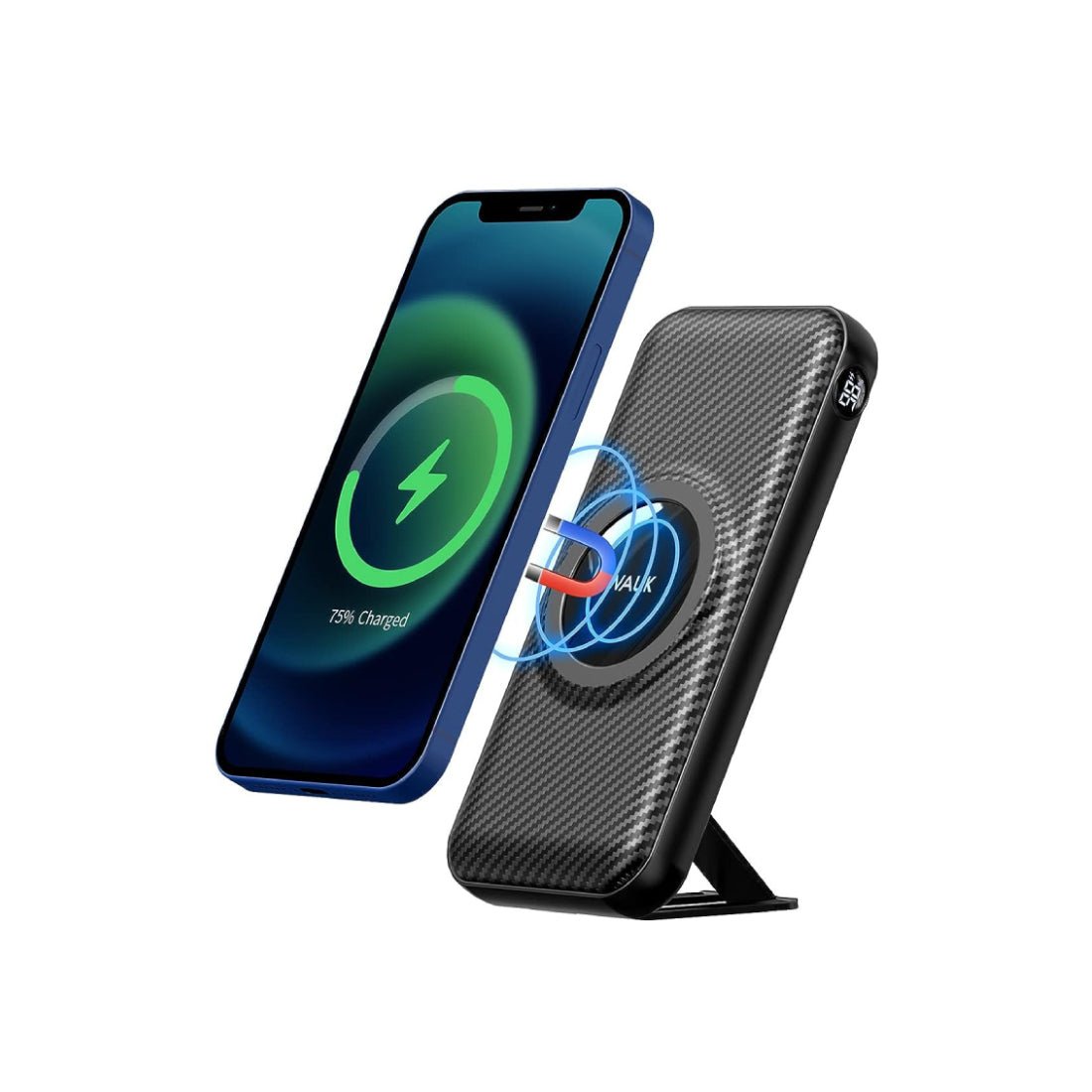 iWalk Magnetic Wireless Portable Charger Power Bank, 20000mAh with 7.5W Wireless Charging and 20W USB C Power Delivery Battery Pack - Black - مزود طاقة iWalk Magnetic Wireless Portable Charger Power Bank, 20000mAh with 7.5W Wireless Charging and 20W USB C Power Delivery Battery Pack - Black - مزود طاقة