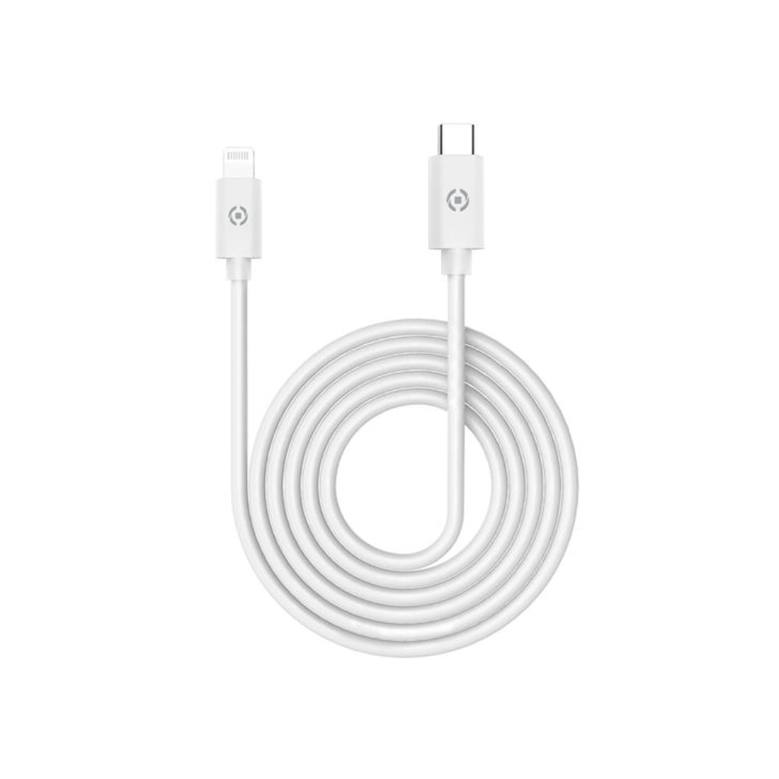 Celly USB-C to Lightning 1m Cable 60 W - White - كابل Celly USB-C to Lightning 1m Cable 60 W - White - كابل