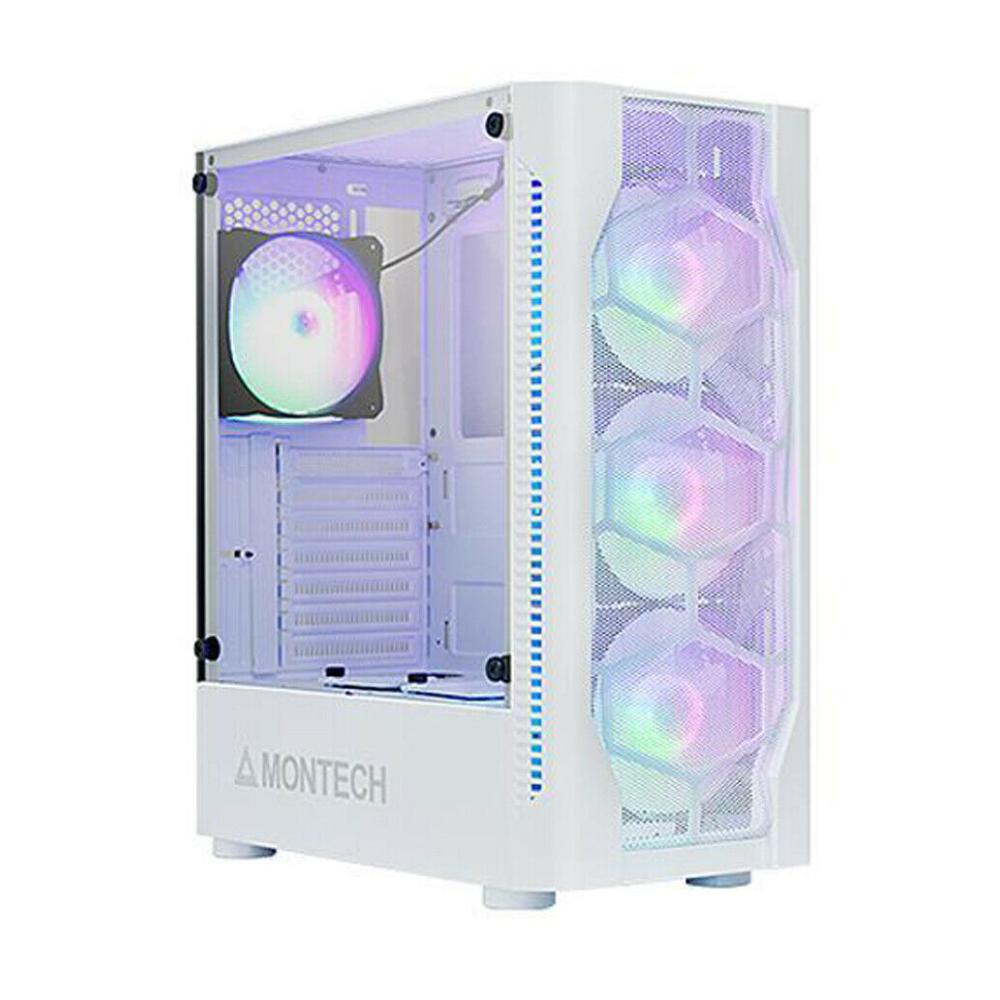 Montech X1 Compact ATX Mid Tower Mesh Case w/ 120MM RGB Fan- White - Store 974 | ستور ٩٧٤