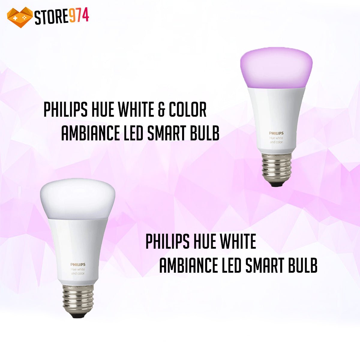Philips HUE White & Color Ambiance LED Smart Bulb + White Ambiance LED Smart Bulb - Store 974 | ستور ٩٧٤