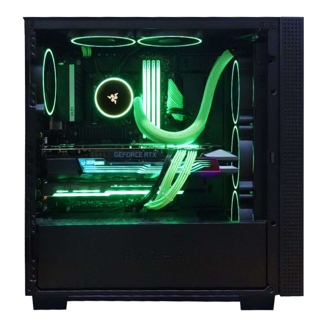 (Pre-Built) Gaming PC Intel Core i7-12700K w/ Zotac RTX 3070 Ti & Razer Tomahawk - Black - Store 974 | ستور ٩٧٤