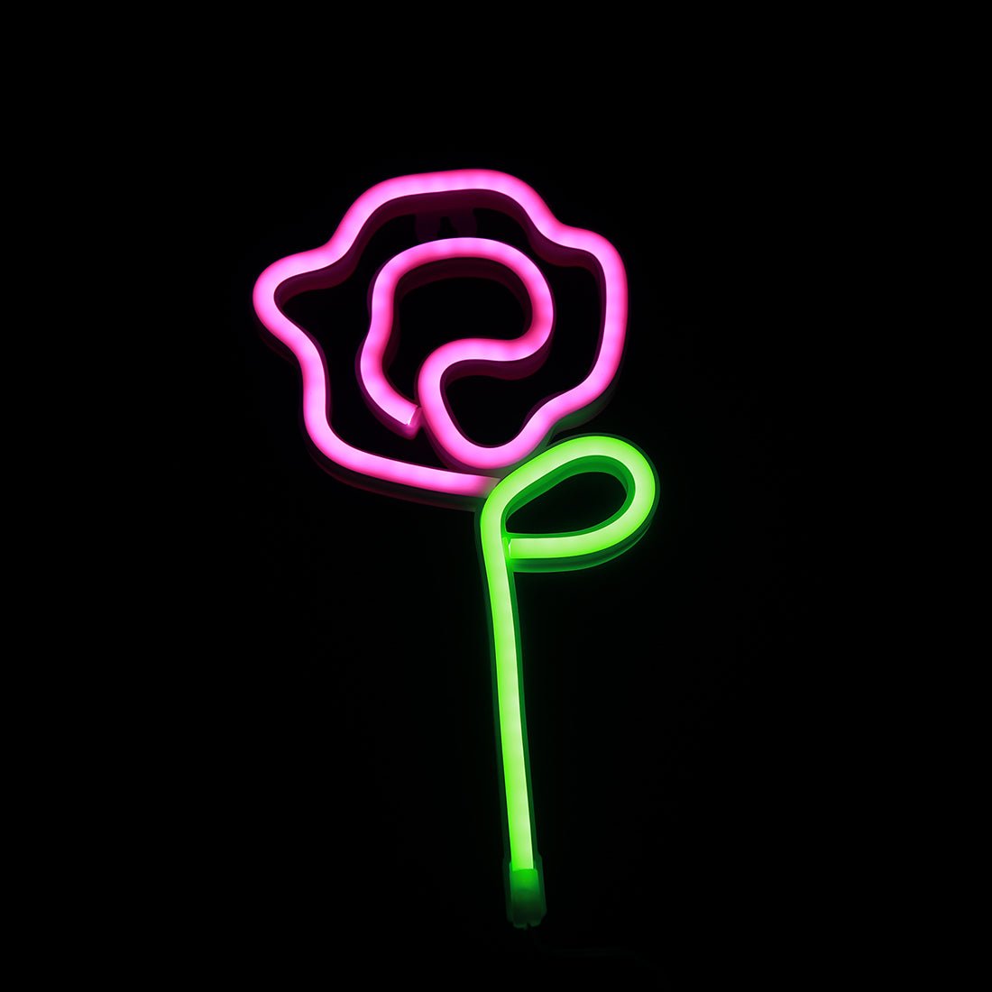 Led Neon Rose Shape - Pink & Green - إضاءة - Store 974 | ستور ٩٧٤