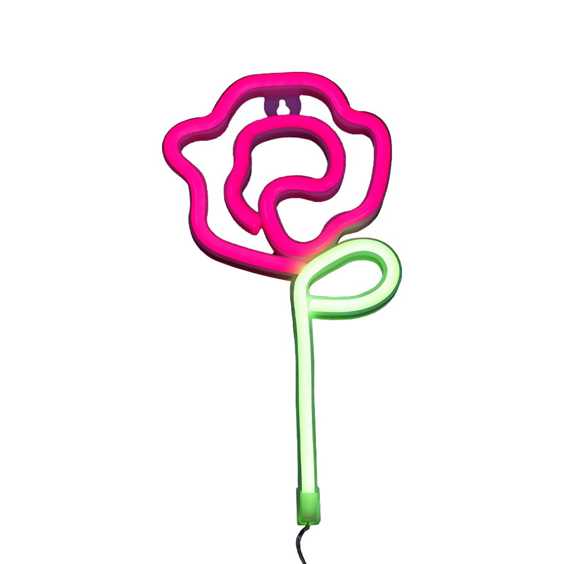 Led Neon Rose Shape - Red & Green - إضاءة - Store 974 | ستور ٩٧٤