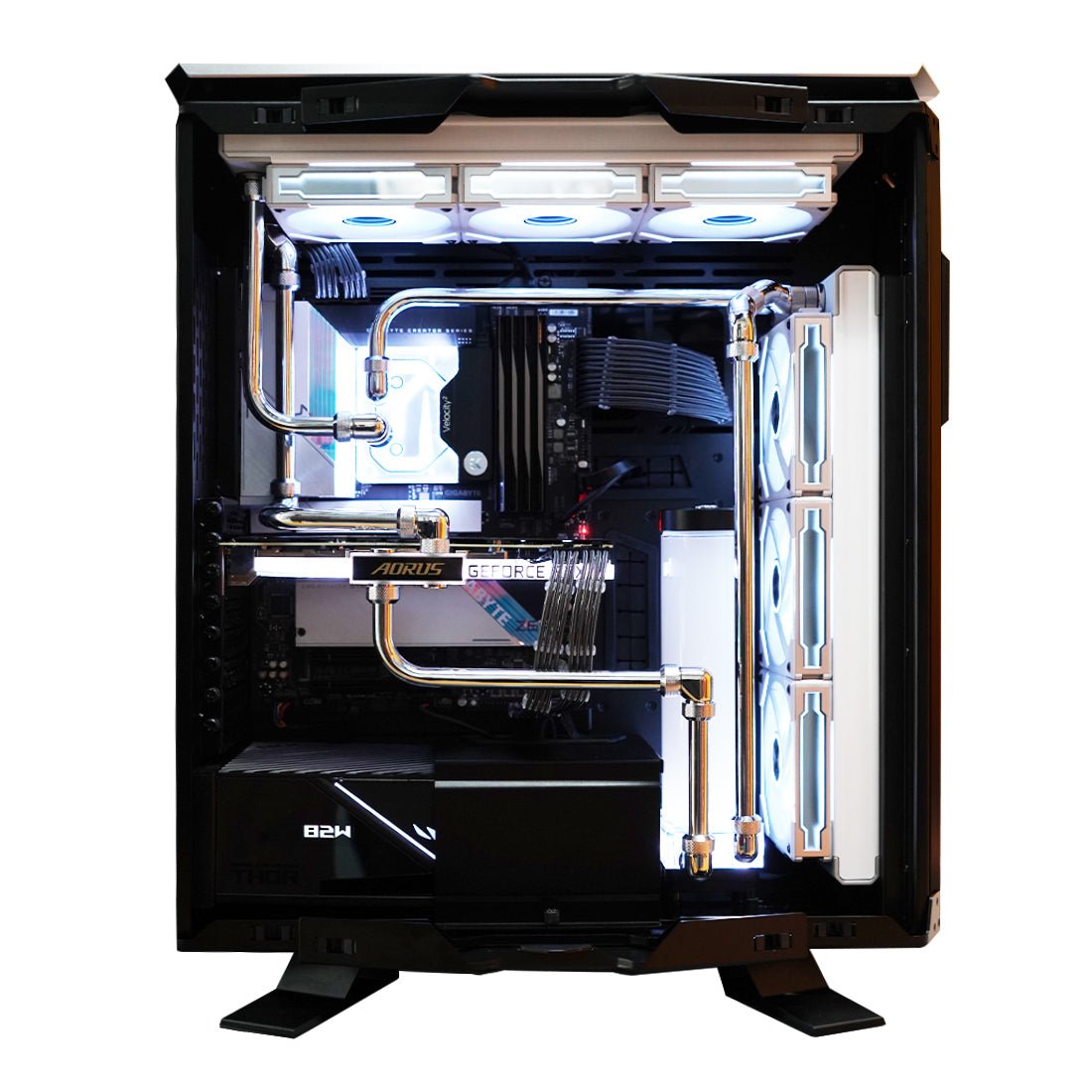 (Pre-Built) Gaming PC Intel Core i9-12900KF w/ Gigabyte AORUS RTX 3080 XTREME WATERFORCE WB & Lian Li ODYSSEY X - Silver - Store 974 | ستور ٩٧٤