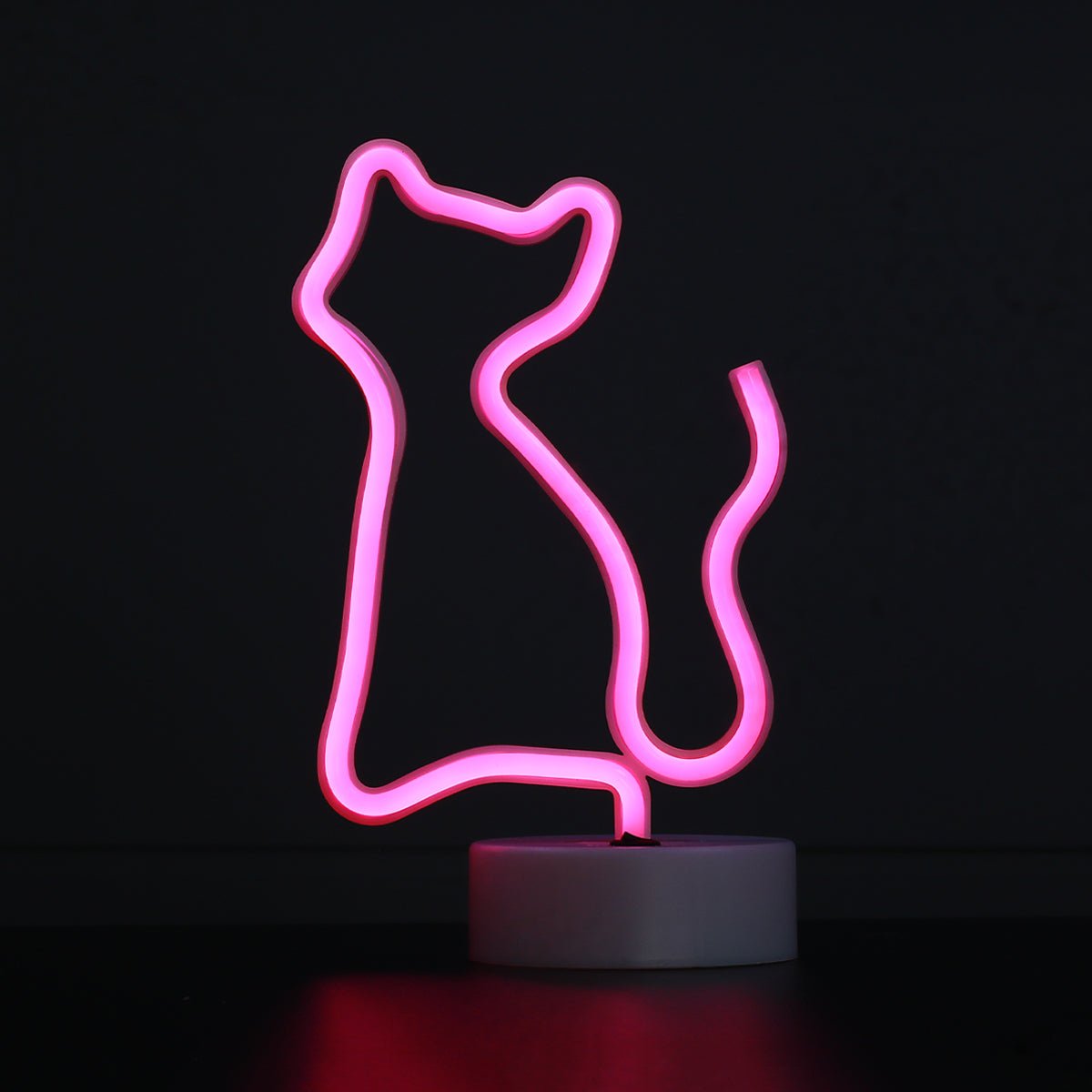 Led Neon Cat Shape Lamp - Pink - إضاءة - Store 974 | ستور ٩٧٤