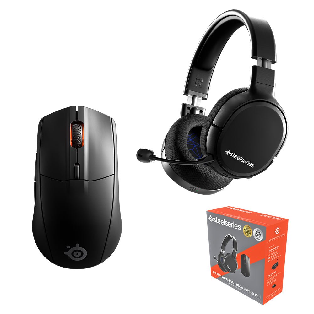SteelSeries Arctis 1 Wireless Headset  + Rival 3 Wireless Mouse Bundle - Store 974 | ستور ٩٧٤