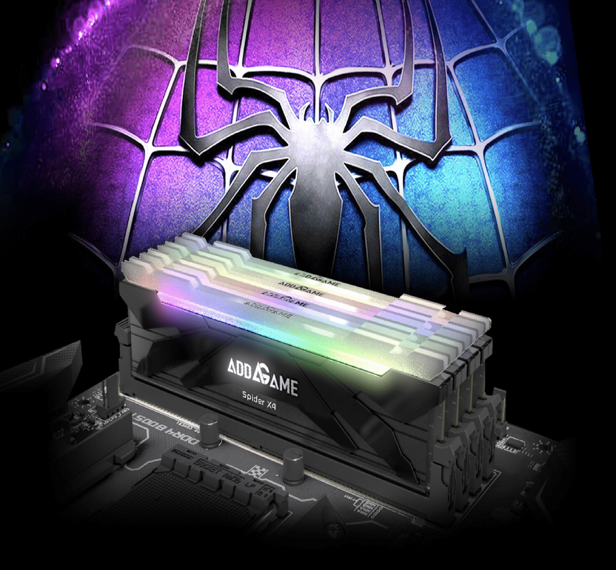 Addlink Spider X4 16GB(8GBx2) 3200Mhz RGB Desktop Memory Kit - Black - الذاكرة العشوائية - Store 974 | ستور ٩٧٤