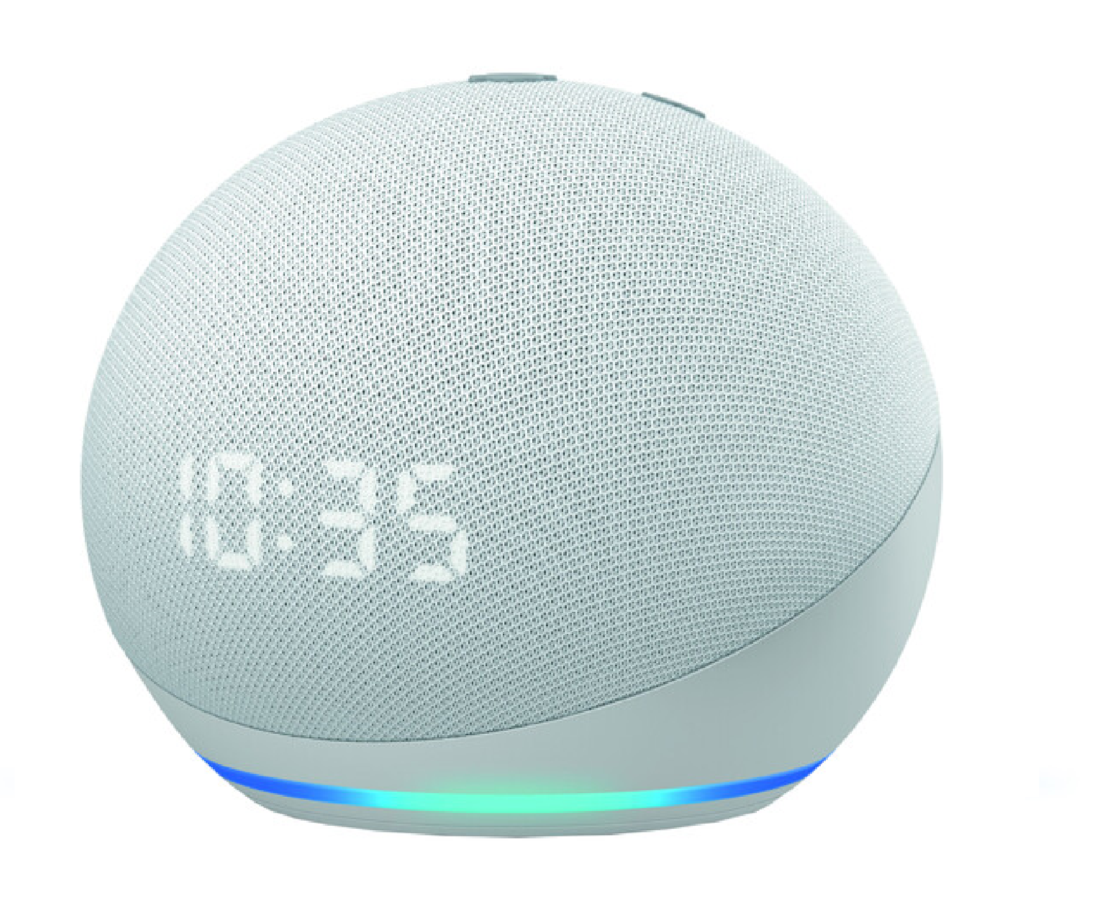 Amazon Echo Dot 4th Gen w/ Clock - Glacier White - Store 974 | ستور ٩٧٤