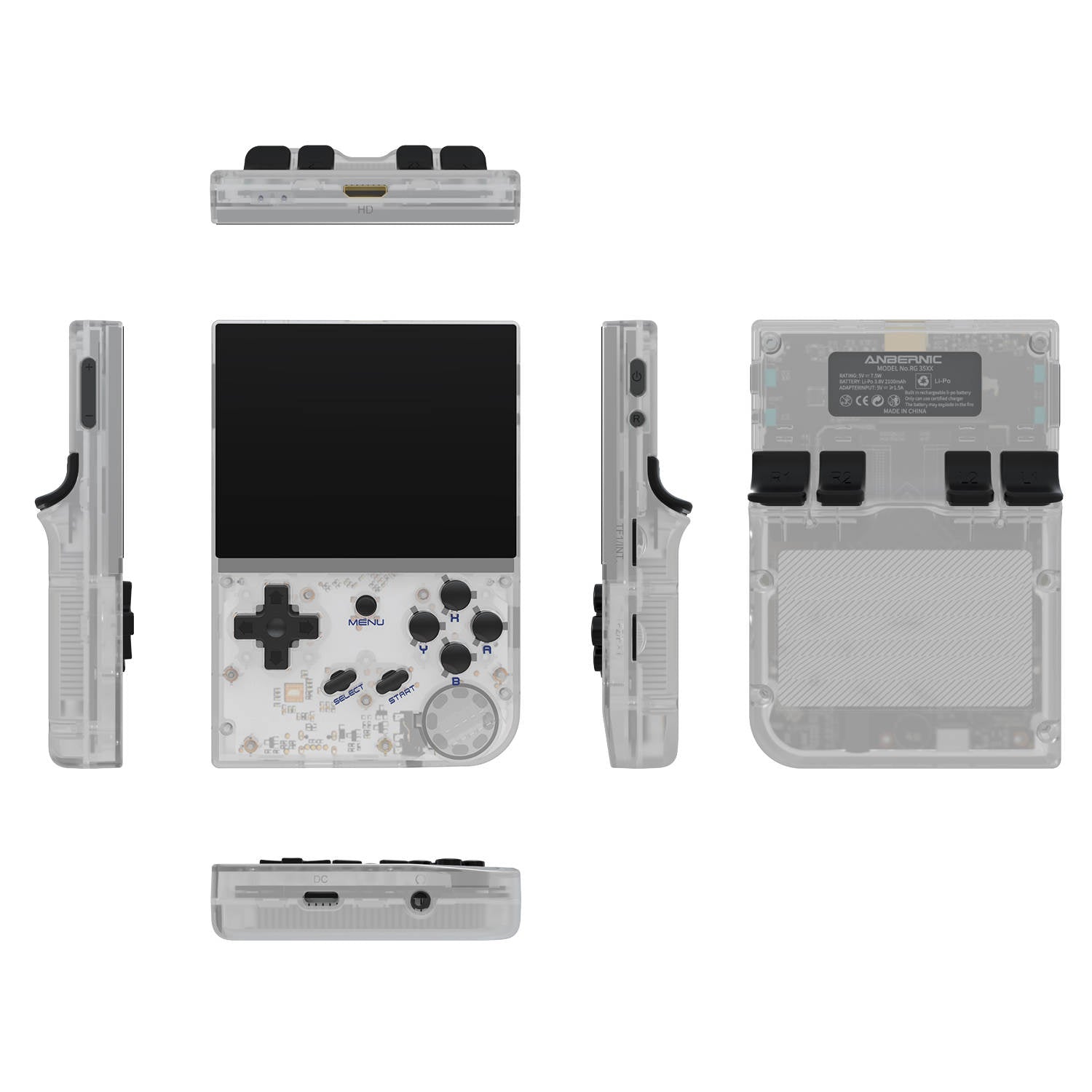 Anbernic RG35XX Handheld Gaming Console - Transparent White - جهاز ألعاب - Store 974 | ستور ٩٧٤
