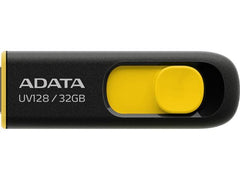 ADATA UV128 32GB USB 3.2 Gen 1 Flash Drive - Black/Yellow - فلاش ذاكرة