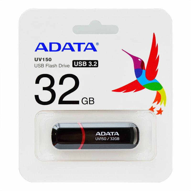 ADATA UV150 32GB Snap-on Cap USB 3.2 Flash Drive - Black/Red - Store 974 | ستور ٩٧٤