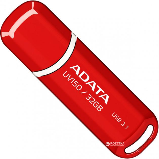 ADATA UV150 32GB USB 3.2 Snap-on Cap Flash Drive - Red - Store 974 | ستور ٩٧٤