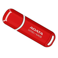 ADATA UV150 64GB USB 3.2 Snap-on Cap Flash Drive - Red - فلاش ذاكرة
