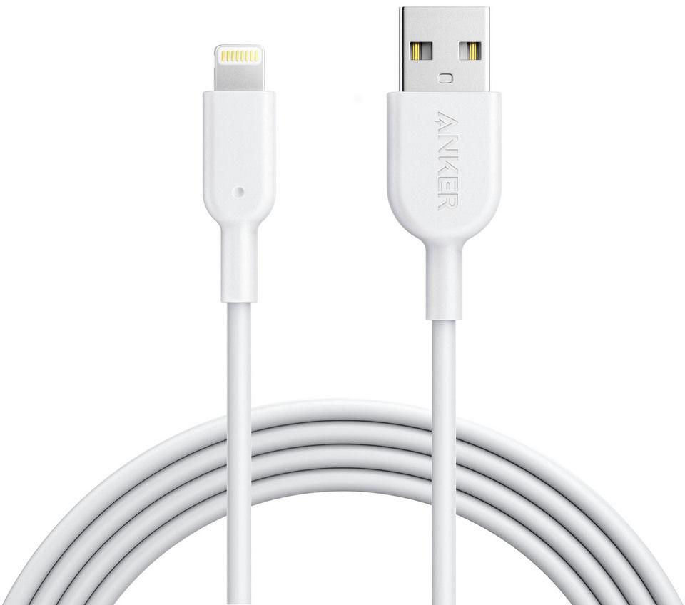 Anker PowerLine II Lightning Cable (6FT) UN  - White - Store 974 | ستور ٩٧٤