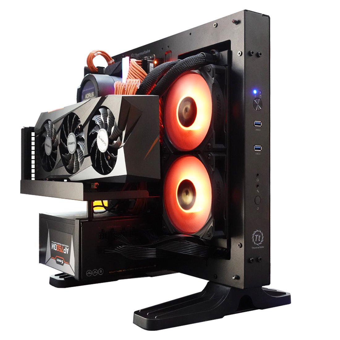 (Pre-Built) Gaming PC Intel Core i7-10700K w/ Gigabyte RTX 3070 Ti GAMING OC & Thermaltake Core P1 TG - Black - Store 974 | ستور ٩٧٤