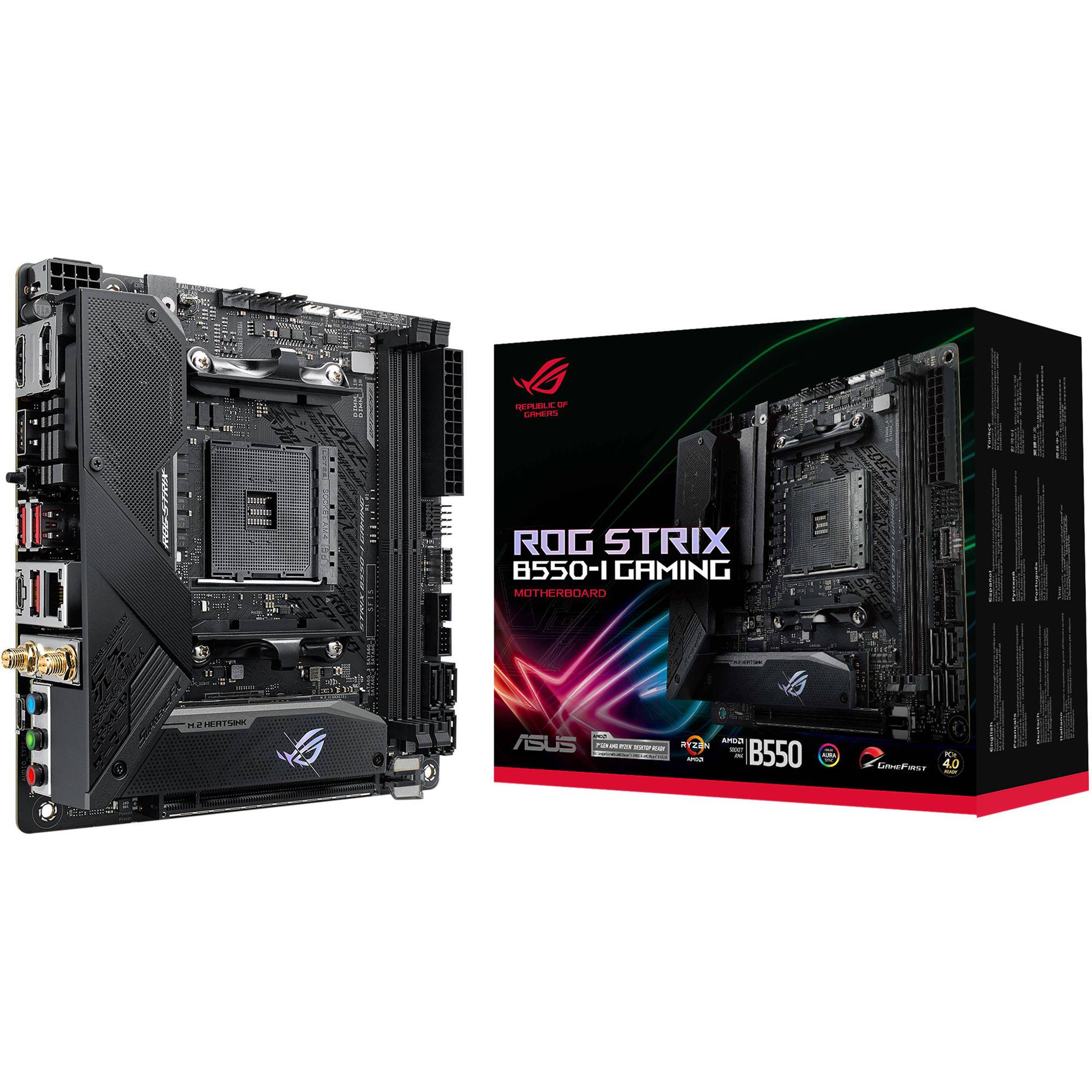 Asus AMD B550 AM4 motherboard 4-DIMM ROG STRIX B550-I GAMING Mini ITX - Store 974 | ستور ٩٧٤