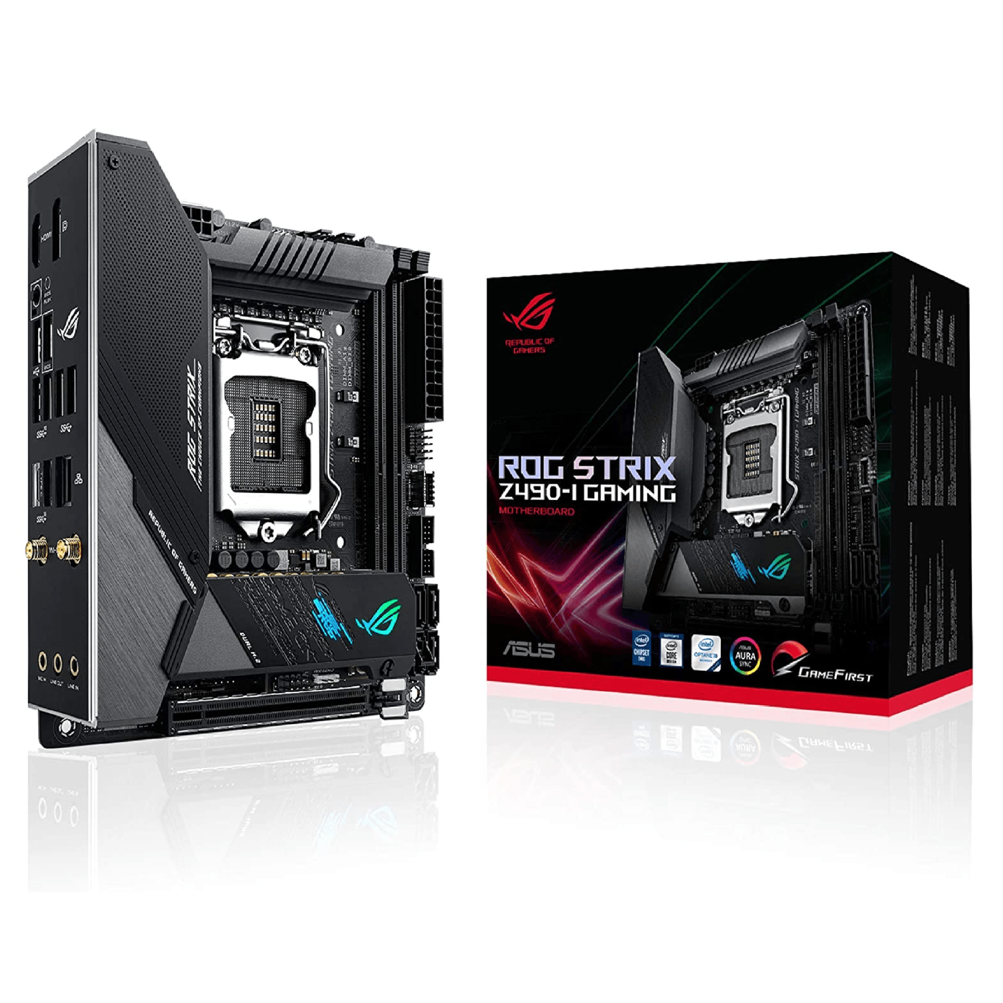 ASUS ROG Strix Z490 -I WIFI - DDR4 LGA 1200 Intel Mother ASUS ROG Strix Z490 -I WIFI - DDR4 LGA 1200 Intel Mother