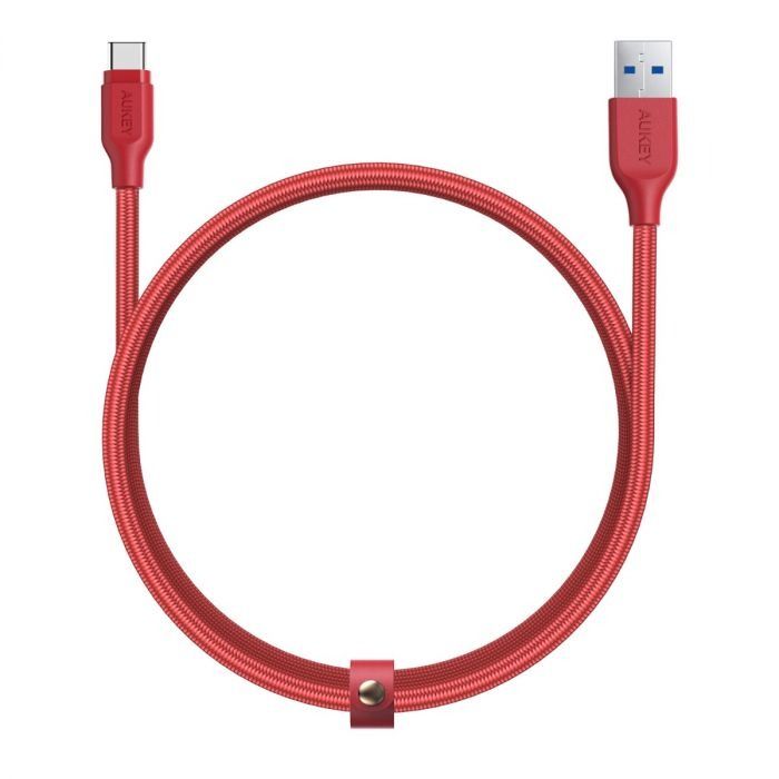 AUKEY AC2R USB Type C Braided Cable 2m Aluminum Head-Red - Store 974 | ستور ٩٧٤