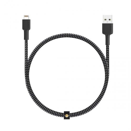 AUKEY BAL3B MFI Lightning 8 pin Sync and Charging Braided Cable 1.2m-Black - Store 974 | ستور ٩٧٤